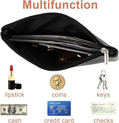 Vegan Coin Purse PU Lychee Pattern Zipper Coin Wallet Portable Coin Bag for Women Man Change Purse(light brown) in Saudi Arabia