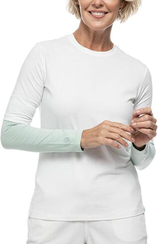 Coolibar UPF 50+ Women's Navagio Sun Sleeves, Skyride, X-Small, Solid - Sun Protective in Saudi Arabia