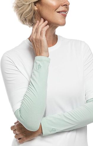 Coolibar UPF 50+ Women's Navagio Sun Sleeves, Skyride, X-Small, Solid - Sun Protective in Saudi Arabia