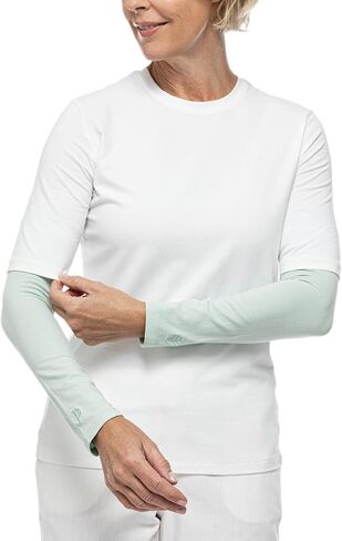 Coolibar UPF 50+ Women's Navagio Sun Sleeves, Skyride, X-Small, Solid - Sun Protective in Saudi Arabia