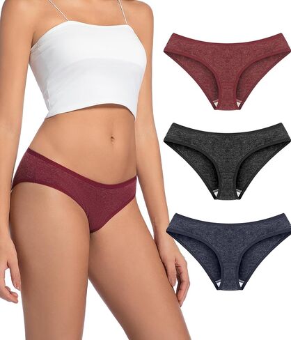 Merino Wool Wool Women 3 Pack ، سراويل صوفية تنفس ، Bikini Ladies ملخصات داخلية in Kuwait