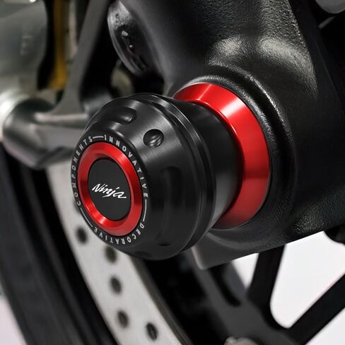 Motorcycle Front Axle Fork Wheel Crash Protector Slider Compatible With K.awasaki Ninja ZX6R 2009-2023｜ZX10R 2011-2024 | Ninja 650 2017-2024｜ZX636 Ninja650 Ninja636 Accessories (Black) in Saudi Arabia