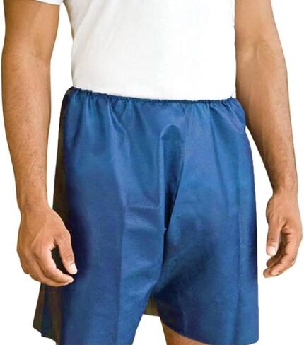 Disposable Exam Shorts Non Woven Medical Patient Exam Shorts Navy Blue Universal Size Shorts (20 Pack) in Kuwait