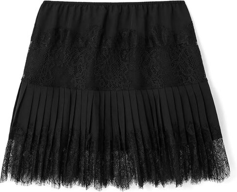 JURIS Women Lace Slip Skirt Low Rise Y2k Layered Pleated Ruffle Flowy Skirt Mesh Mini Underskirt in Saudi Arabia