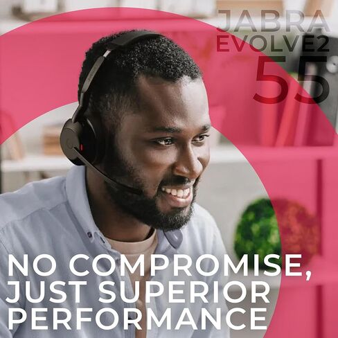 سماعات جابرا Evolve2 65 Flex UC ستيريو بلوتوث بخاصية إلغاء الضوضاء، Link380a، شاحن لاسلكي متوافق مع أجهزة Mac PC، والهواتف الذكية، والأجهزة اللوحية - مع قطعة قماش من الألياف الدقيقة، وخطة دعم Global Teck Gold in Kuwait