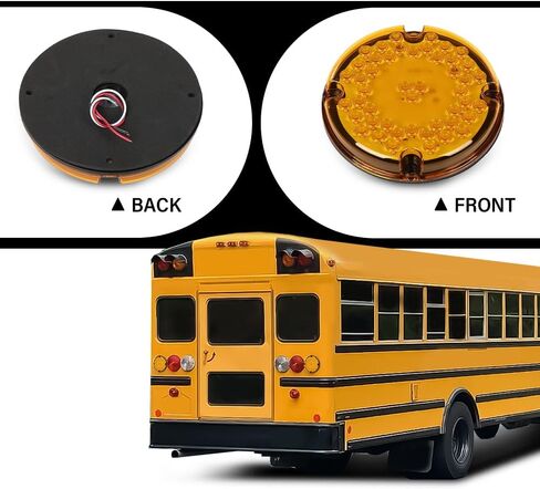 G-PLUS 2pcs 7" Round Amber 47-LED Turn Signal Tail Light Fit for Transit Vehicles Refuse Hauler 7" Round 47-LED Tail Lights Yellow in Saudi Arabia