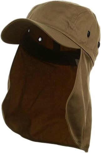 Youth Cotton Twill Curved Sun Flap Hat with Neck Flap in Kuwait