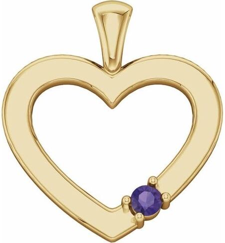 Trustmark Jewelers 14K Yellow Gold Custom Made 1 to 5 Birthstone Heart Family Slide Pendant in Saudi Arabia