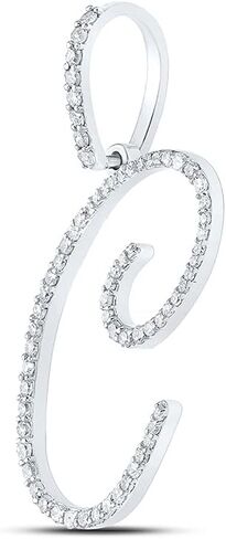 Jewels By Lux 10K White Or Yellow Gold Womens Round Diamond C Initial Letter Pendant 3/8 Cttw in Saudi Arabia