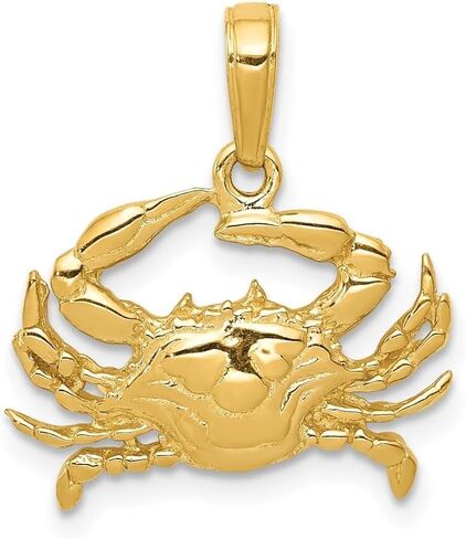 14k Yellow or White Gold Blue Crab Charm in Saudi Arabia