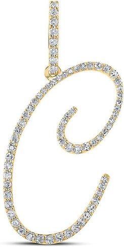 المجوهرات بواسطة Lux 10K أبيض أو صفراء للسيدات جولة Diamond C الأولي حرفًا أولي 3/8 CTTW in Saudi Arabia