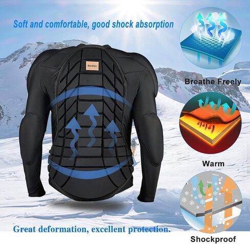 Men's Women's Professional Anti-Collision Sports Shirts, Protection of The Back, Motorcycle Protective Jacket for Skateboarding Skating Snowboarding Cycling in Kuwait
