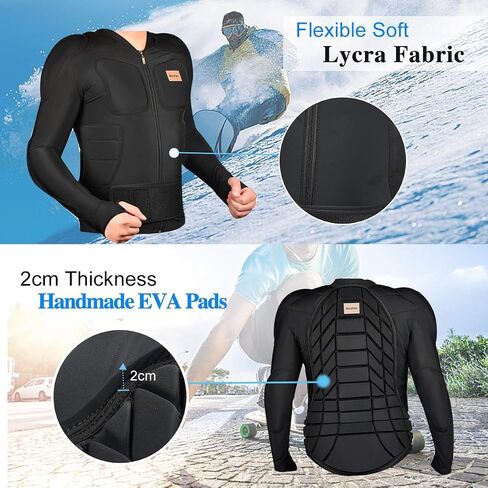 Men's Women's Professional Anti-Collision Sports Shirts, Protection of The Back, Motorcycle Protective Jacket for Skateboarding Skating Snowboarding Cycling in Kuwait