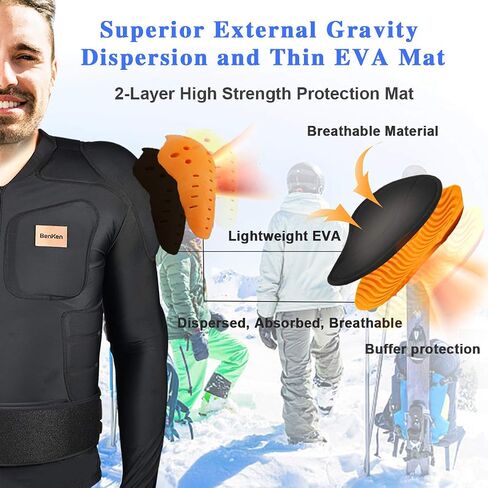 Men's Women's Professional Anti-Collision Sports Shirts, Protection of The Back, Motorcycle Protective Jacket for Skateboarding Skating Snowboarding Cycling in Kuwait