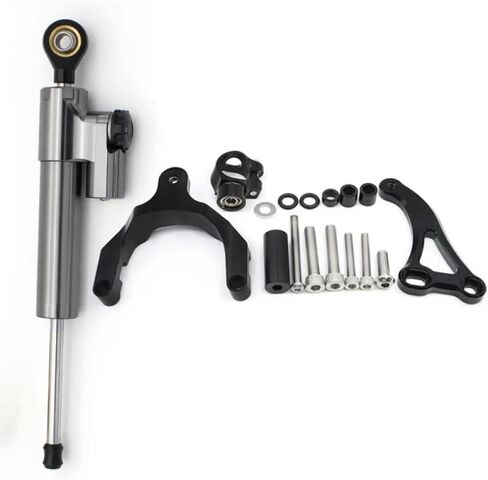 Carbon Steering Damper Support Fits GSXS 750 GSX-S 750 GSX S750 GSXS750 2017 to 2023 Motorcycle Steering Stabilizer Mount Compatible with Various Models(Black Set) in Saudi Arabia