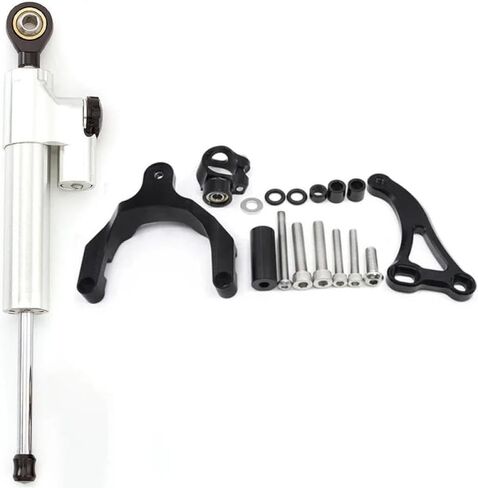 Carbon Steering Damper Support Fits GSXS 750 GSX-S 750 GSX S750 GSXS750 2017 to 2023 Motorcycle Steering Stabilizer Mount Compatible with Various Models(Black Set) in Saudi Arabia