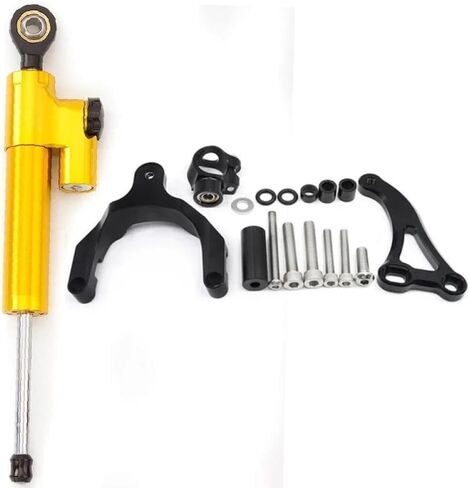 Carbon Steering Damper Support Fits GSXS 750 GSX-S 750 GSX S750 GSXS750 2017 to 2023 Motorcycle Steering Stabilizer Mount Compatible with Various Models(Black Set) in Saudi Arabia