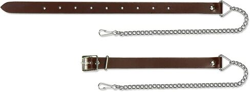 The Celtic Croft Quality Leather Sporran Chain Strap (Large (38" - 44" waist), Brown Leather | Chrome Chain) in Saudi Arabia