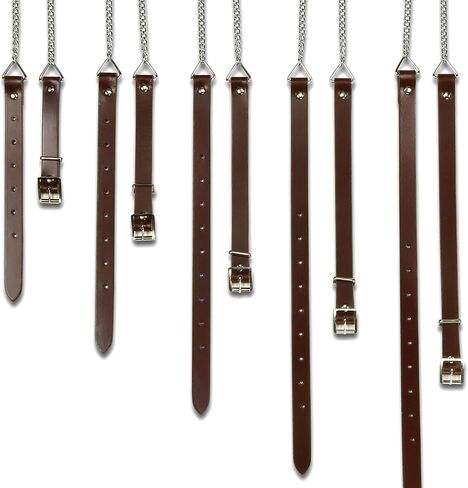 The Celtic Croft Quality Leather Sporran Chain Strap (Large (38" - 44" waist), Brown Leather | Chrome Chain) in Saudi Arabia