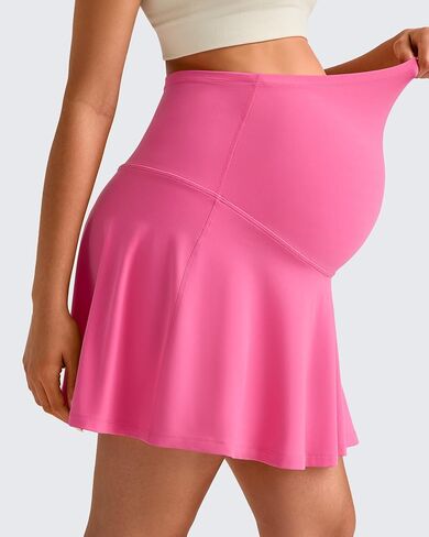 G4Free BareFeel Maternity Tennis Skirt with One Pocket Over The Belly Stretchy Pregnancy Workout Skorts Inner Shorts Golf in Saudi Arabia