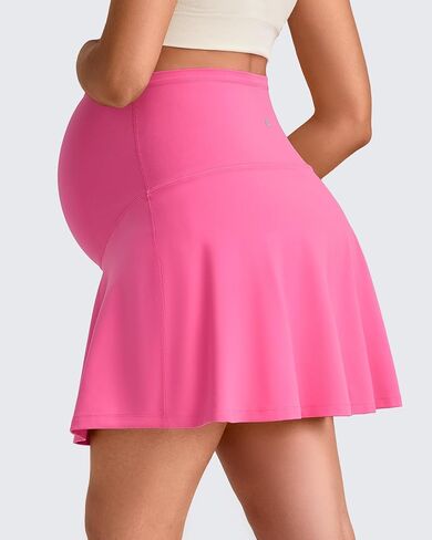 G4Free BareFeel Maternity Tennis Skirt with One Pocket Over The Belly Stretchy Pregnancy Workout Skorts Inner Shorts Golf in Saudi Arabia