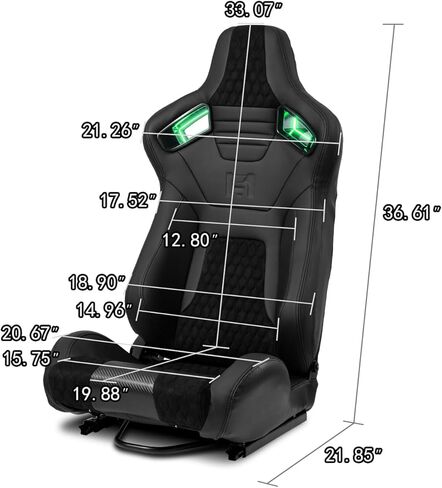 ModifyStreet [Neon Racer in VIPER-Series] Universal PVC Leather Reclinable Black with Orange Racing Seats in Kuwait