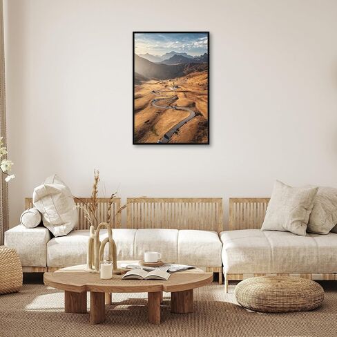 Americanflat 24x36 Poster Frame with Polished Front Cover - Slide-In Photo Frame with Buildable Molding - Fusion Collection - Picture Frame for Wall Display - Black in Saudi Arabia