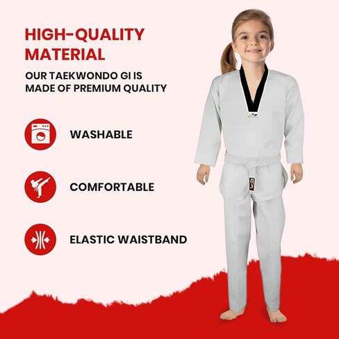 Taekwondo GI Suit - BJJ Gi for Adult & Kids - Brazilian Jiu Jitsu Gi – White Taekwondo for Kids & Adult in Saudi Arabia