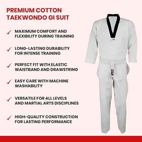 Taekwondo GI Suit - BJJ Gi for Adult & Kids - Brazilian Jiu Jitsu Gi – White Taekwondo for Kids & Adult in Saudi Arabia