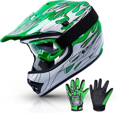 TCMT Dot Youth & Kids Motorcycle Off-Road Helmet Full Face Motocross Street Dirt Bike Mountain Bike BMX MX ATV Helmet+Goggles+Gloves New in Saudi Arabia