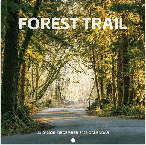 Calendar 2024-2025 - Monthly Square Wall Calendar 2024-2025, 18 months from Jul. 2024 - Dec. 2025, 12" x 24" (Open), Scenic Path Wall Calendar with Thick Paper in Kuwait