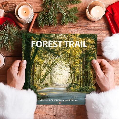 Calendar 2024-2025 - Monthly Square Wall Calendar 2024-2025, 18 months from Jul. 2024 - Dec. 2025, 12" x 24" (Open), Scenic Path Wall Calendar with Thick Paper in Kuwait