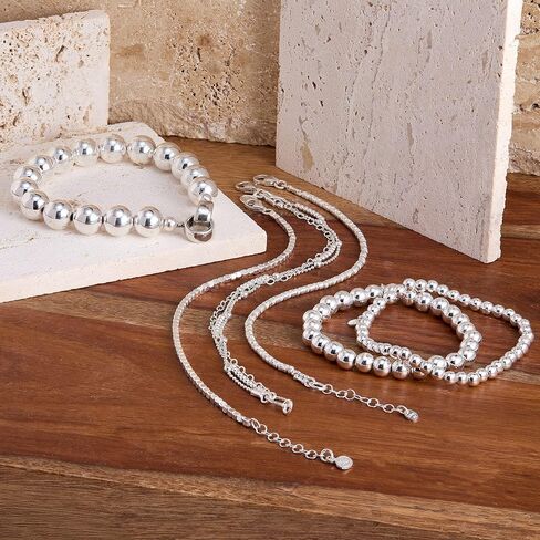 Silpada 'Timeless Simplicity' Sterling Silver Beaded Bracelet, 7" + 1" (3mm) in Saudi Arabia