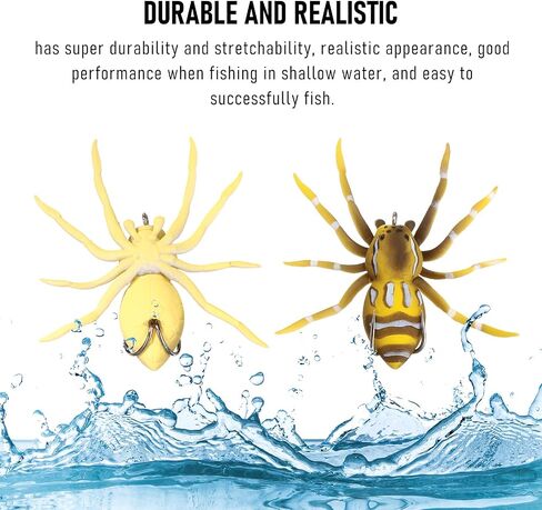 Sumind 4 Pieces Spider Lures Fishing Bass Spider Lure Freshwater Fishing Spider Lures for Fishing Bass 1.9 Inch Length Weigh 0.2 oz(Colorful) in Saudi Arabia