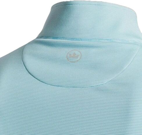 Peter Millar Men's Sugar Stripe Performance Quarter-Zip ، Cabana Blue ، كبير in Saudi Arabia