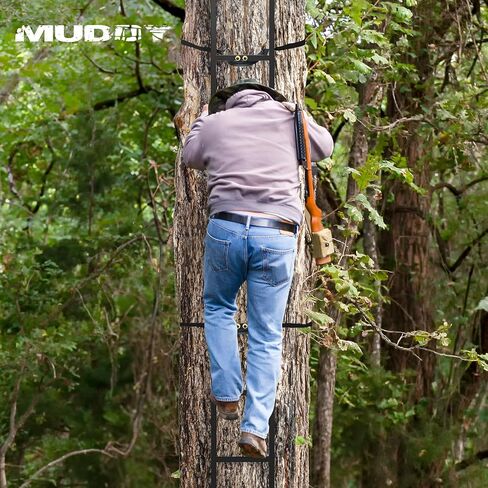 خطوات التسلق Muddy Outdoors Quick Step XL مع لمسة نهائية مطلية بالمسحوق وجميع الإنشاءات الفولاذية للرياضة وحوامل شجرة الصيد، أسود in Saudi Arabia