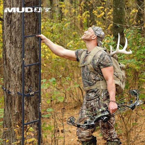 خطوات التسلق Muddy Outdoors Quick Step XL مع لمسة نهائية مطلية بالمسحوق وجميع الإنشاءات الفولاذية للرياضة وحوامل شجرة الصيد، أسود in Saudi Arabia