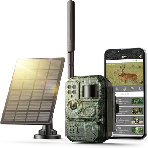 كاميرا VOOPEAK Trail WiFi، رؤية ليلية النجوم بعدسة مزدوجة أصلية 4K 60MP 30FPS كاميرات صيد ألعاب بلوتوث مع مستشعرات IMX458 لمراقبة الحياة البرية in Saudi Arabia