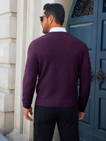 Runcati Mens Crewneck Sweaters Casual Knit Lightweight Dress Sweater Long Sleeve Slim Fit Fall Winter Pullover in Kuwait