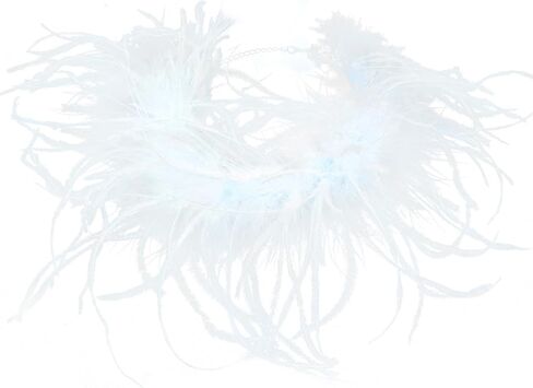 LVCOMEFF Natural Ostrich Feather Choker Lace Connection Necklace Bracelet for Women Fluffy Feathers Wedding Party Holiday Fashion Accessories in Saudi Arabia