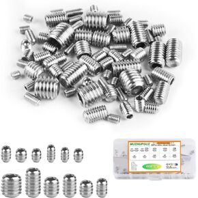 240 Pcs Allen Head Screws, Hex Socket Head Screws, Grub Screw Set, M3/M4/M5/M6/M8 Metric Stainless Steel Internal Hex Drive Cup-Point Screws Assortment Kit for Door Handles, Light Fixture Screws in Kuwait