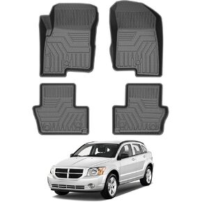 Mixsuper Floor Mats Compatible with 2007-2012 Dodge Caliber / 2007-2017 Jeep Patriot/Compass (Old Body Style) All Weather Floor Liners 1st & 2nd Row Set Black in Kuwait