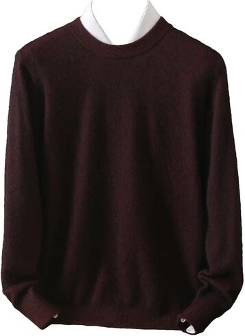 Men's 100% Cashmere Sweater Crew Neck Knit Oversized Loose Tops Winter Long Sleeve Warm Jumpers in Saudi Arabia