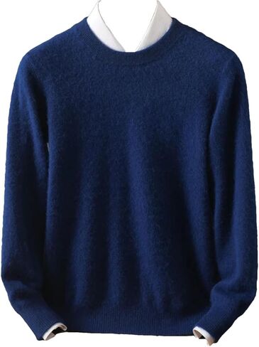 Men's 100% Cashmere Sweater Crew Neck Knit Oversized Loose Tops Winter Long Sleeve Warm Jumpers in Saudi Arabia