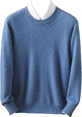 Men's 100% Cashmere Sweater Crew Neck Knit Oversized Loose Tops Winter Long Sleeve Warm Jumpers in Saudi Arabia