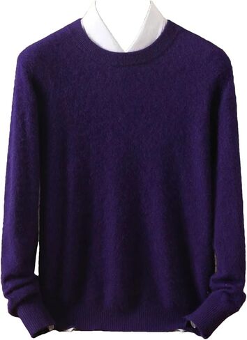Men's 100% Cashmere Sweater Crew Neck Knit Oversized Loose Tops Winter Long Sleeve Warm Jumpers in Saudi Arabia
