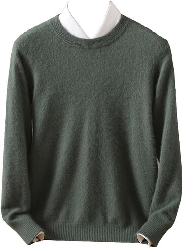 Men's 100% Cashmere Sweater Crew Neck Knit Oversized Loose Tops Winter Long Sleeve Warm Jumpers in Saudi Arabia