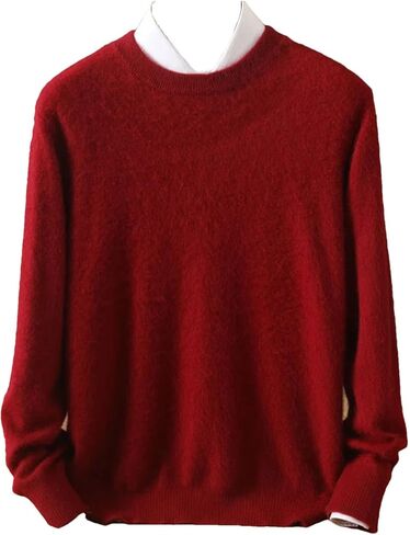 Men's 100% Cashmere Sweater Crew Neck Knit Oversized Loose Tops Winter Long Sleeve Warm Jumpers in Saudi Arabia