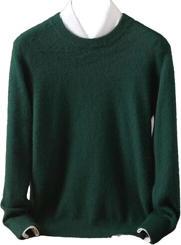 Men's 100% Cashmere Sweater Crew Neck Knit Oversized Loose Tops Winter Long Sleeve Warm Jumpers in Saudi Arabia
