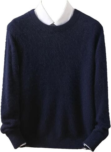 Men's 100% Cashmere Sweater Crew Neck Knit Oversized Loose Tops Winter Long Sleeve Warm Jumpers in Saudi Arabia